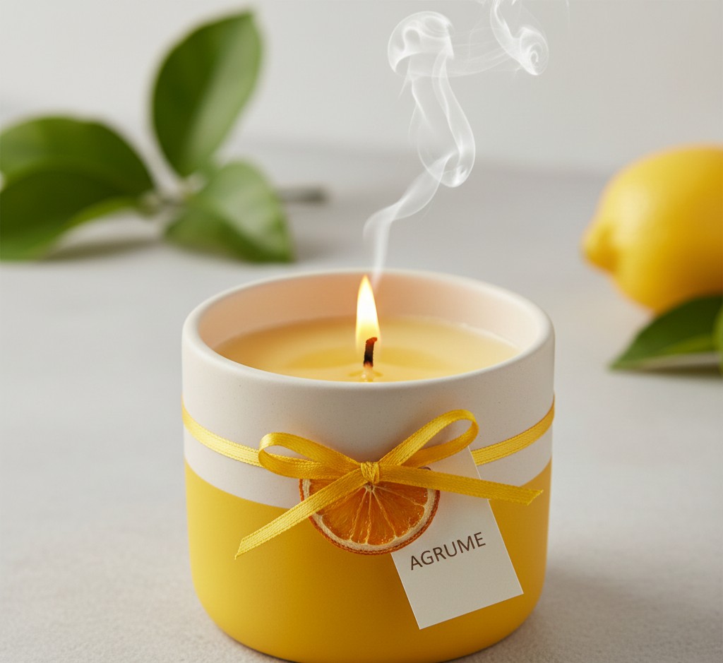 Citrus scented candle